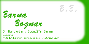 barna bognar business card